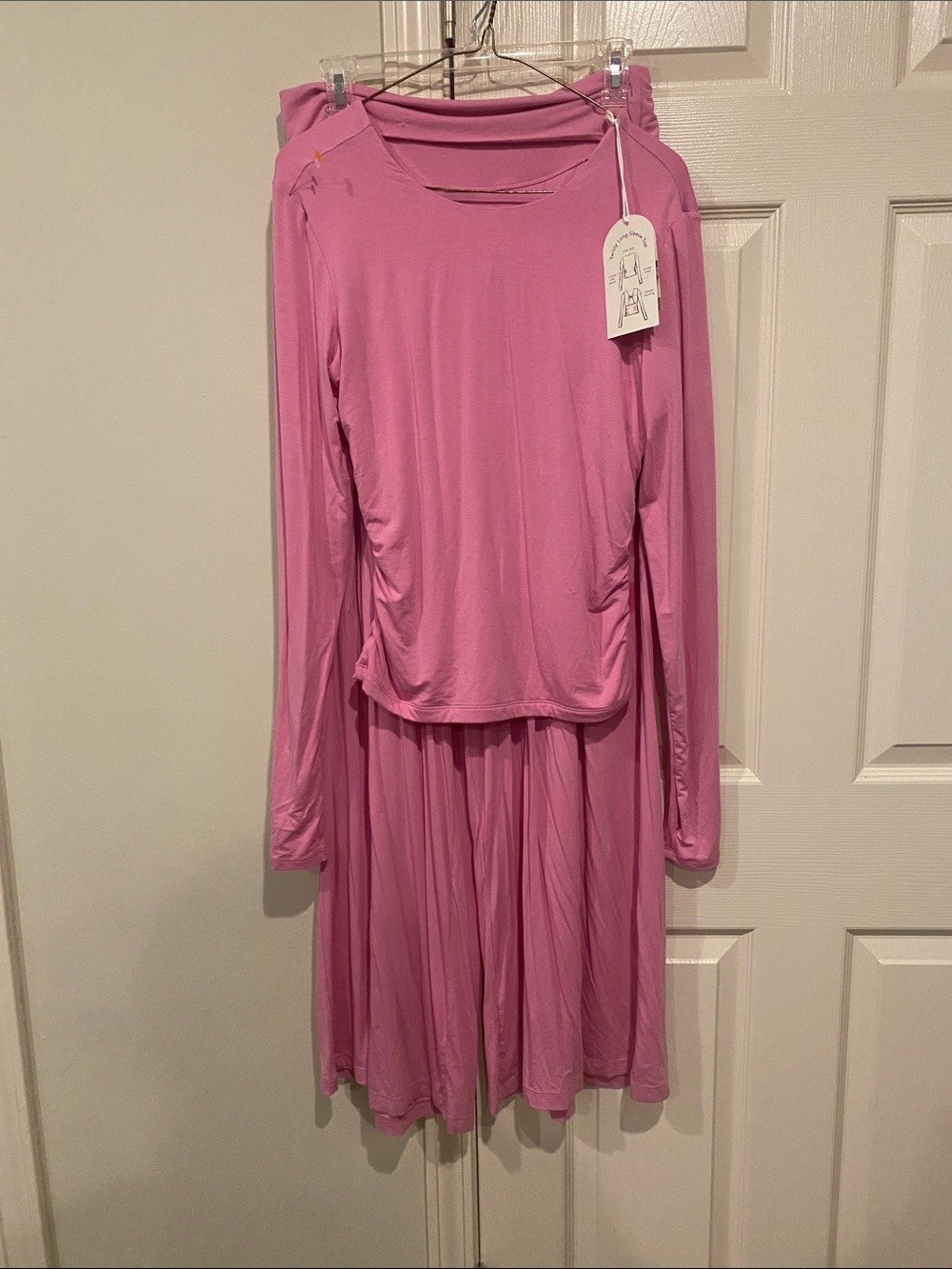 Women's Wide Leg Jumpsuit Set in Dusty Pink - Soft Everyday Style